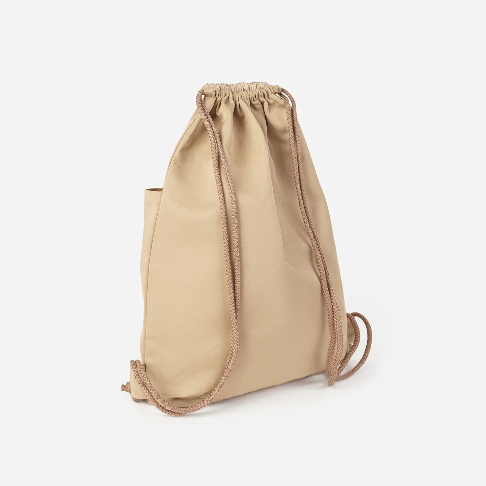 Two-Strap Drawstring Prayer Backpack – Beige