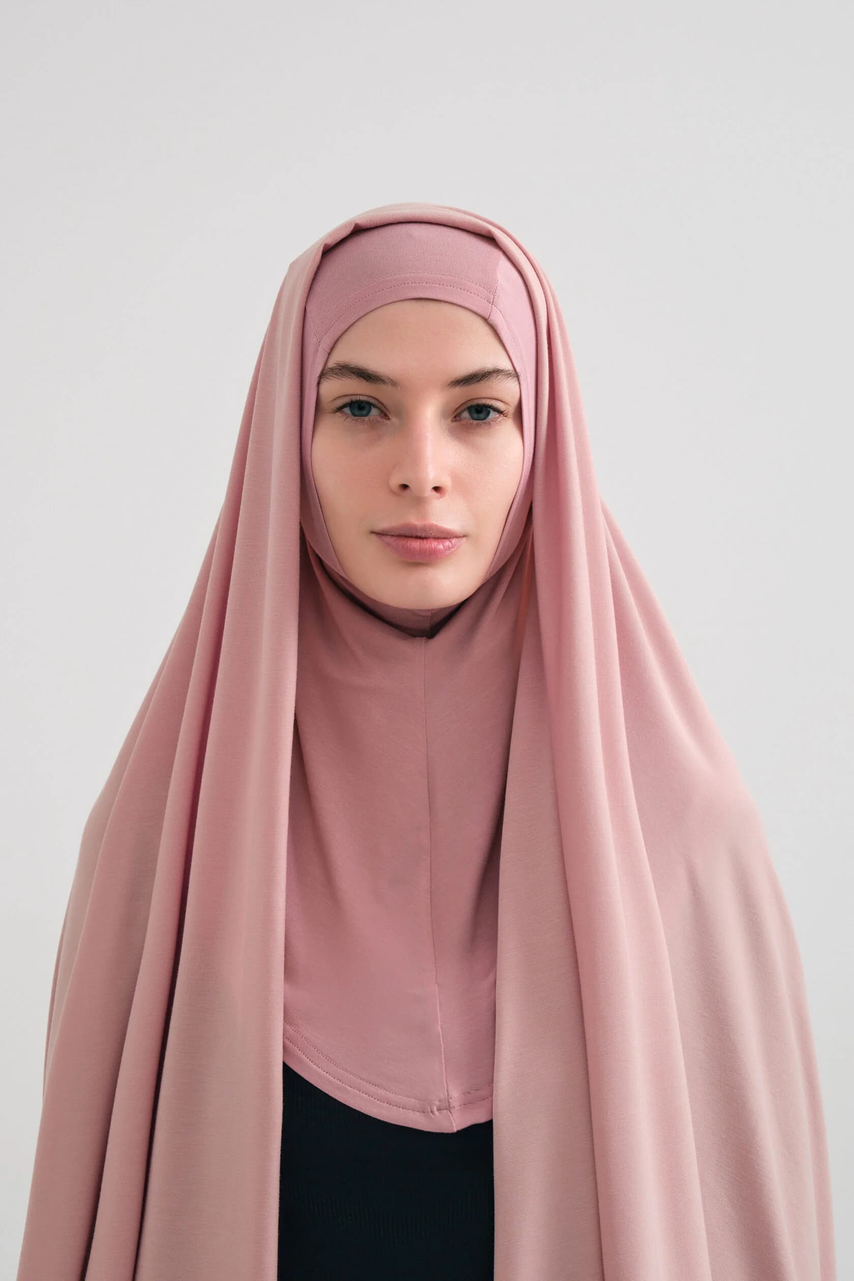Dusty Pink Instant Jersey Hijab with Under-Cap