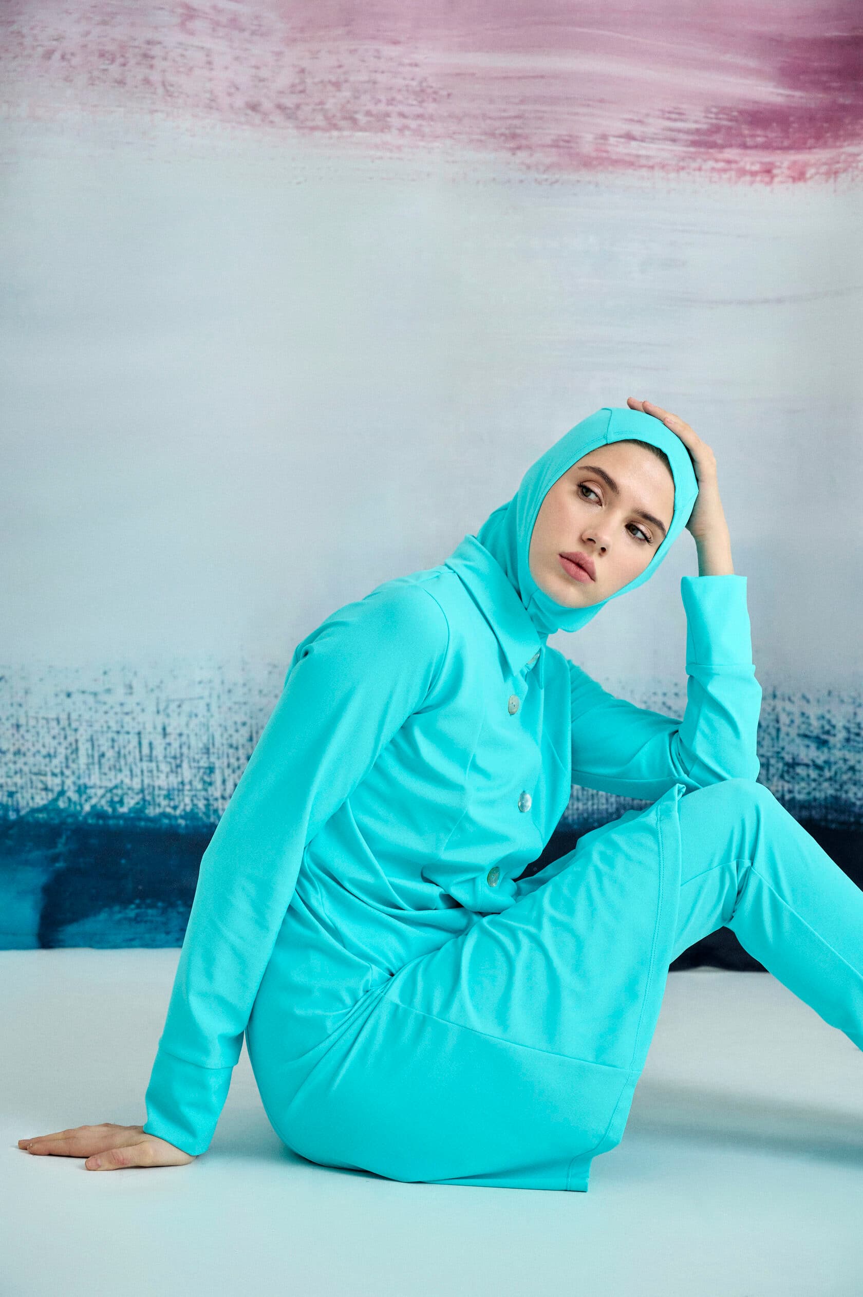 Three-Piece Modest Burkini - Turquoise