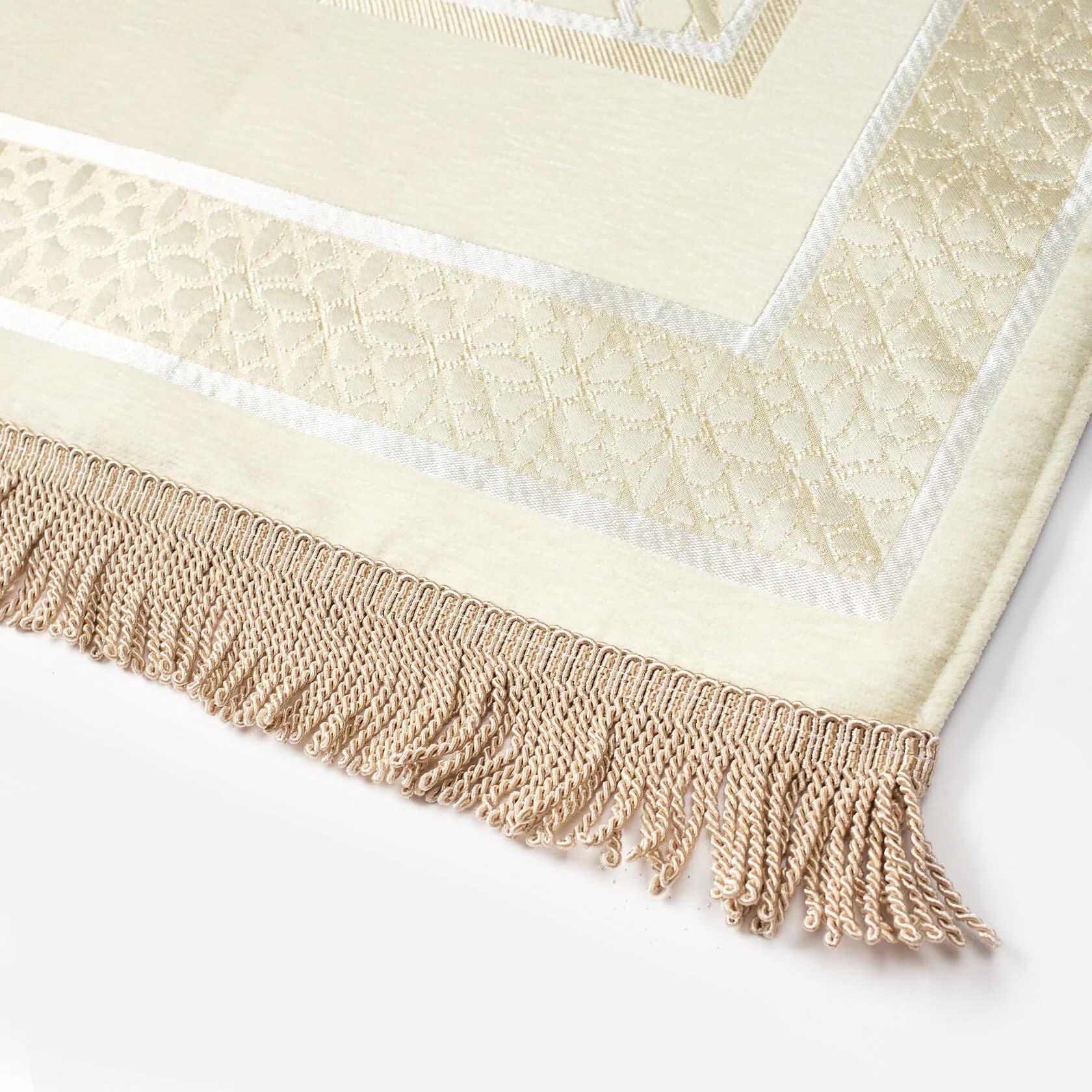 Soft Prayer Rug – Textured Dome Border, Ivory