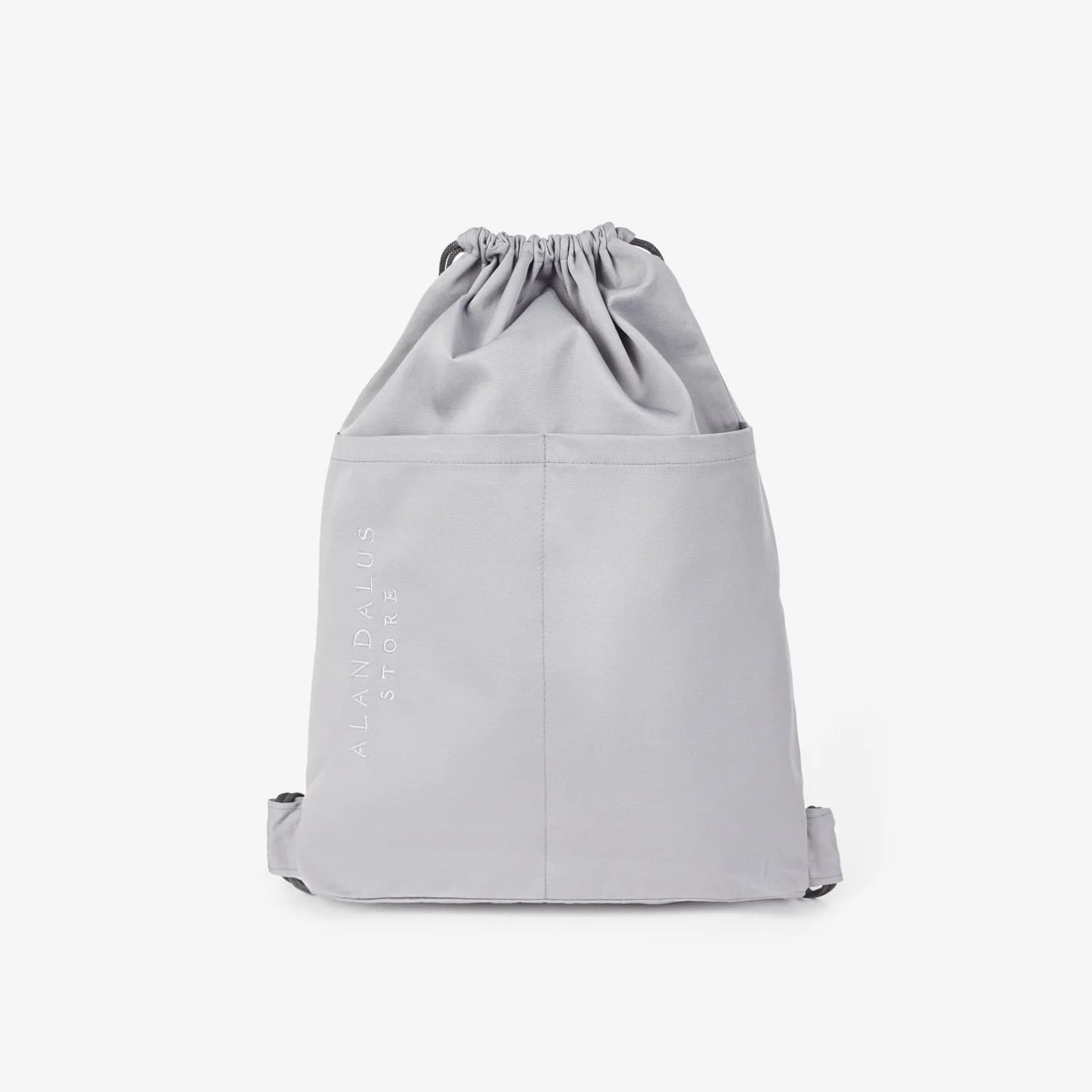 Two-Strap Drawstring Prayer Backpack – Grey